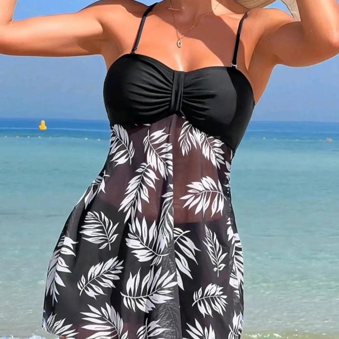 Women's high-waist mesh swim boxers in black, blue, and peacock green colours