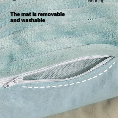Morandi colour pet bed with removable washable cover, shown in M and L sizes for dogs up to 30kg