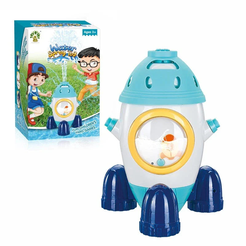 Colorful outdoor water sprinkler toy with cactus-shaped design for kids to enjoy in the backyard