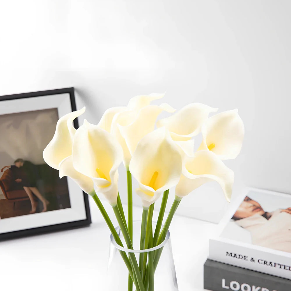 Polyurethane decorative flowers with 35cm stems in multiple colours for wedding and home decor