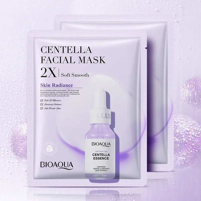 Collagen and hyaluronic acid facial sheet mask set with four variant packages showing 30g gel masks