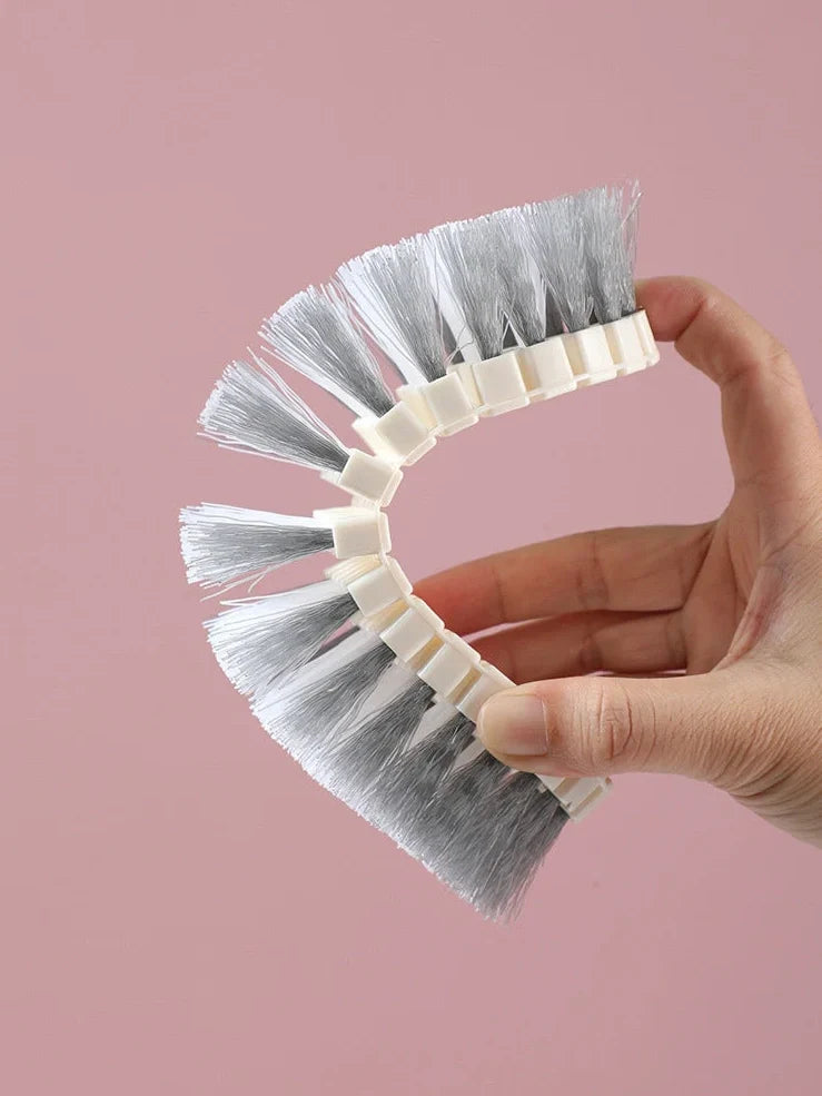 White flexible plastic bathroom tile cleaning brush measuring 15.5cm long