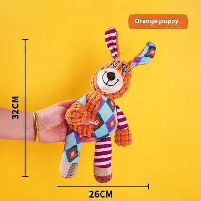 Bite-resistant plush puppy toy in various styles like rechargeable duck and plush donkey for teething relief