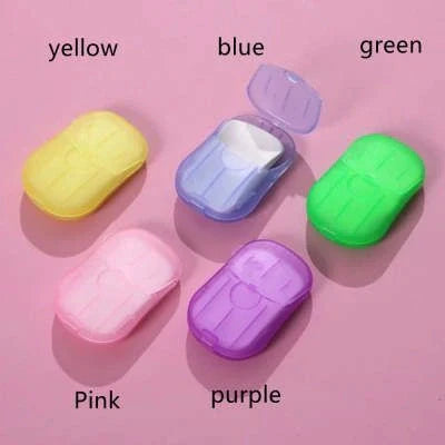 Disposable hand soap sheets in various colors, perfect for on-the-go hand washing and cleanliness
