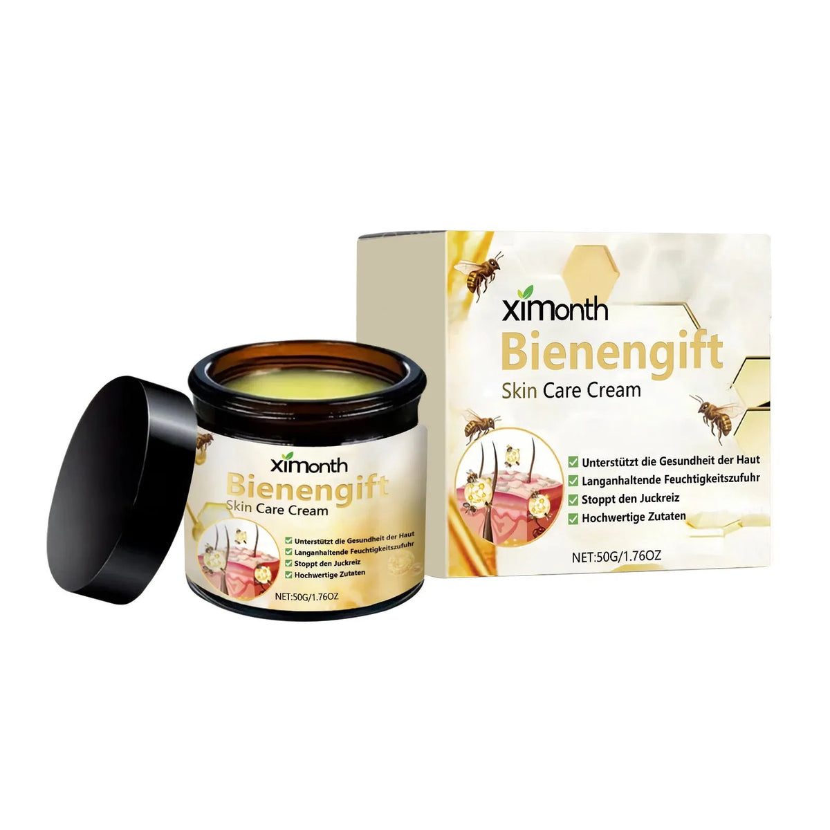 50g tube of bee venom and herbal blend moisturising body and neck cream