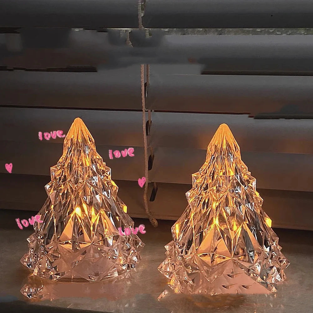 Iceberg-shaped LED night light with crystal construction and 7 colour options measuring 15cm height
