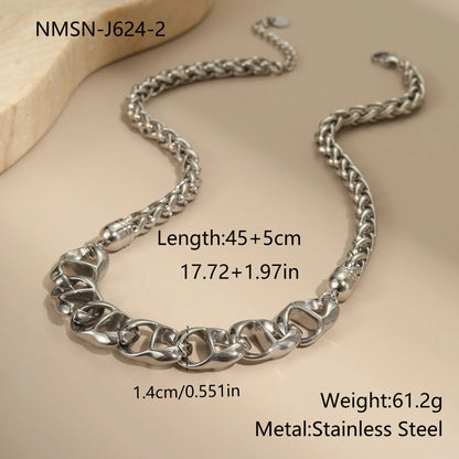 Gold plated stainless steel necklace with geometric pendant on regular chain