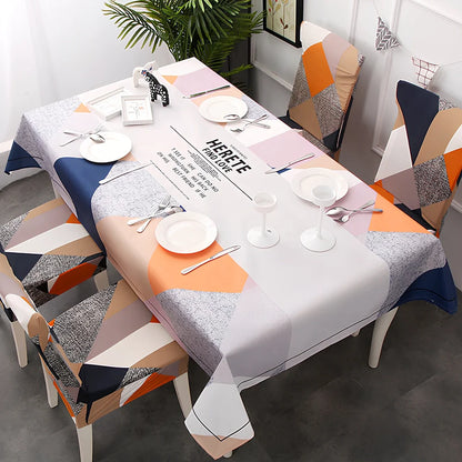 European tablecloth with Nordic pattern in 90% polyester linen blend measuring 120x160cm