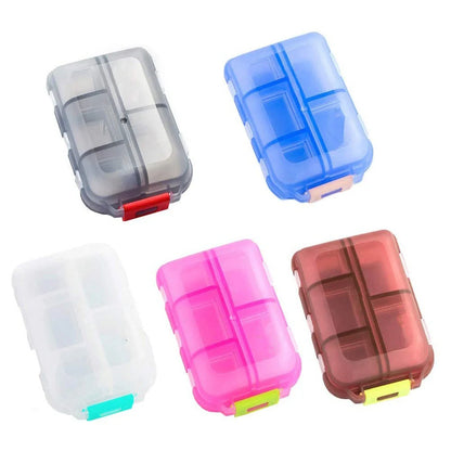 10-Grid Moisture-Proof Travel Pill Organizer in multiple colors for medication management