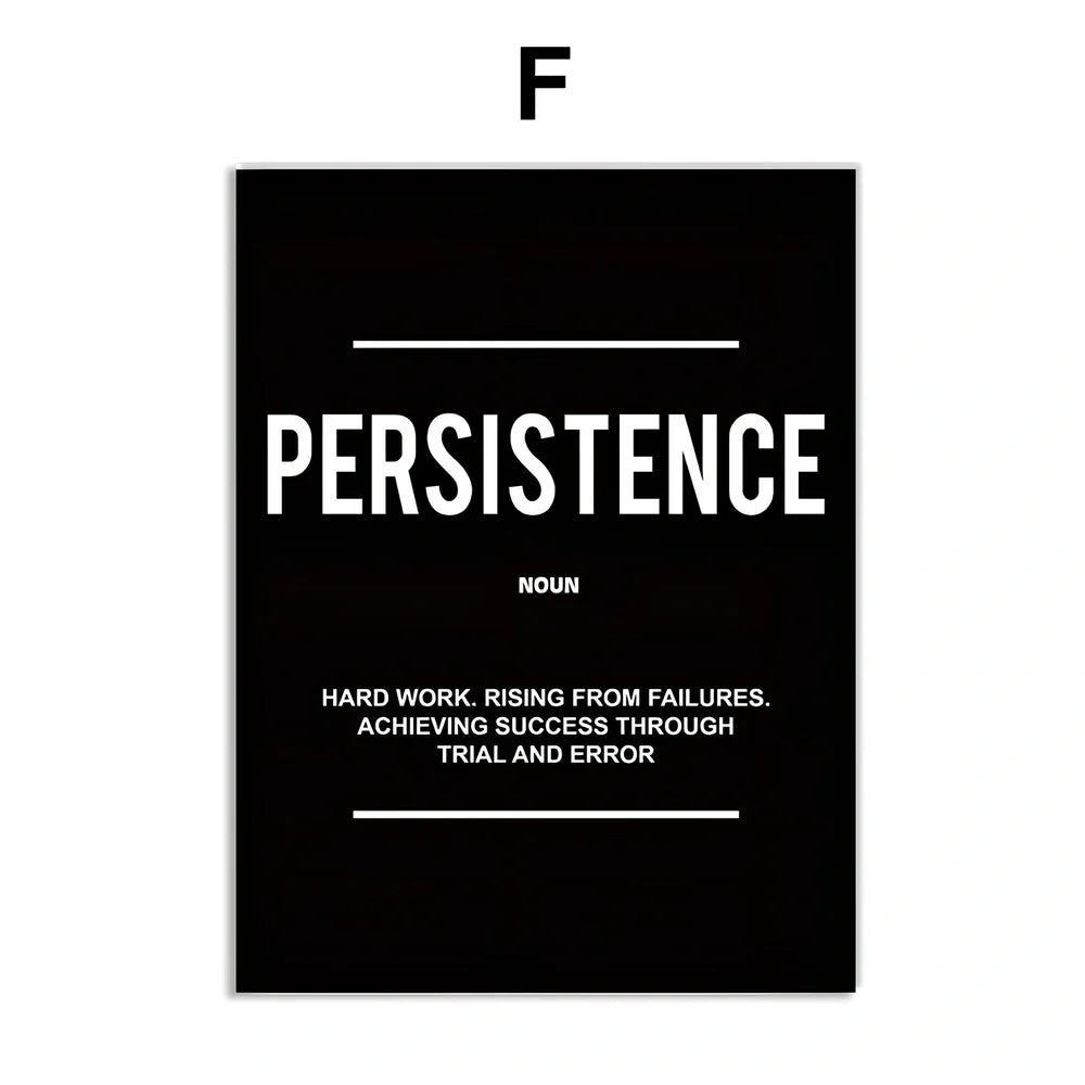 Frameless canvas wall art with inspirational quotes in various sizes from 15cm to 90cm