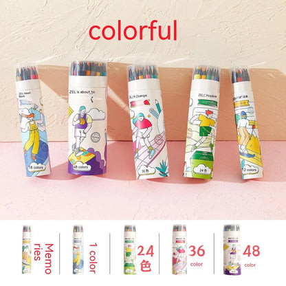 Zhenglin sports colour pencils for children showing paper barrel construction with multiple colour leads