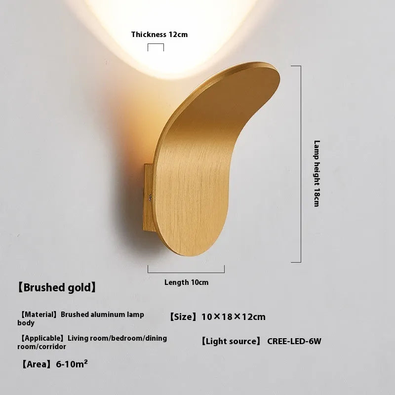 Brushed metal wall light bulb for living rooms in modern simplicity design with compact dimensions