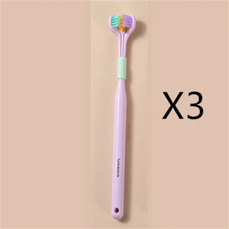 Soft Bristle Tri-Angle Toothbrush with customizable features for deep cleaning and travel convenience