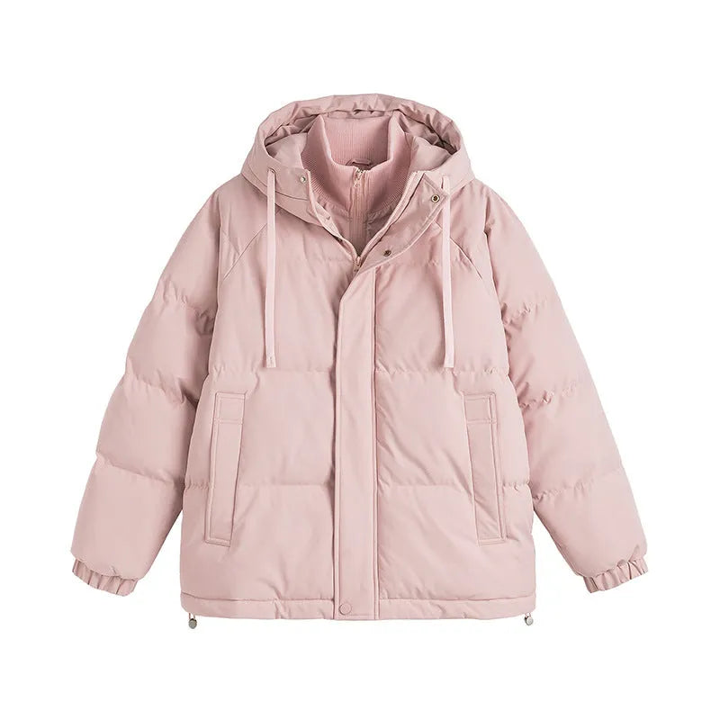 Winter cotton-padded coat in loose fit with side pockets, available in six colours including mustard yellow and light blue