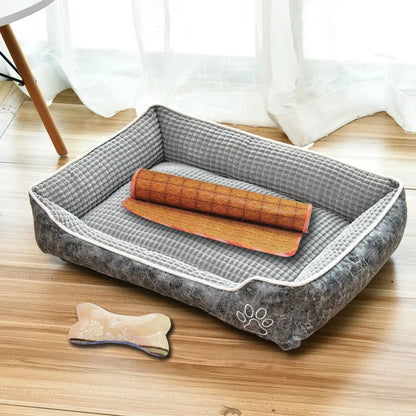 Flannel dog kennel in grey, coffee or beige, removable washable pet house, sizes M to XXL