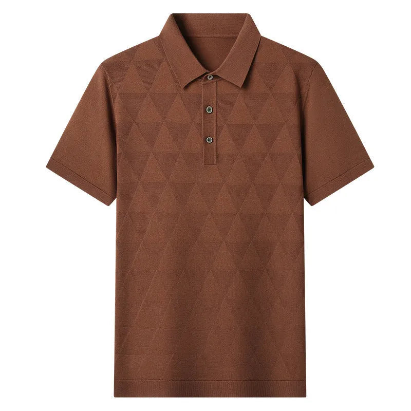 Men's thin ice silk short sleeve t-shirt in quick-drying knitted fabric showing colour options