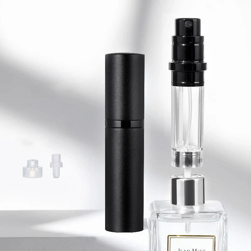 Portable perfume atomizer with compact, travel-friendly design and multiple color options