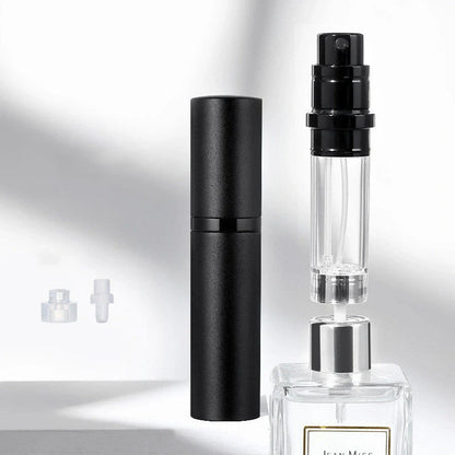 Portable perfume atomizer with compact, travel-friendly design and multiple color options