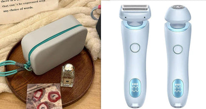 Cordless women's electric shaver with specialized square foil head and hypoallergenic blades for smooth, hair-free skin