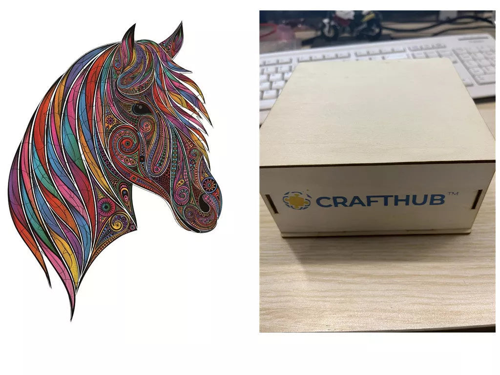 Animal Puzzle Craft Hub A3 Size Wooden Box for puzzle storage and organization