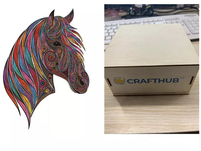 Animal Puzzle Craft Hub A3 Size Wooden Box for puzzle storage and organization