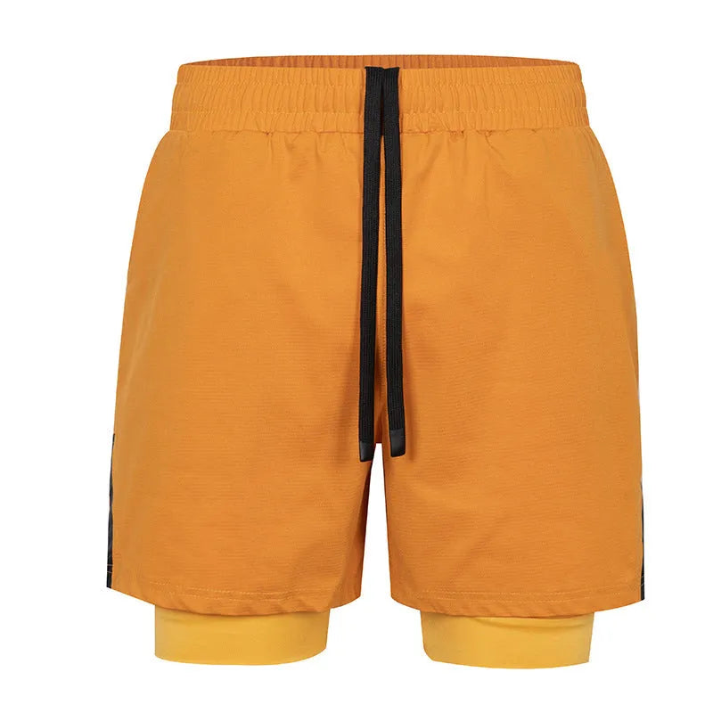 Men's quick-drying small plaid sports shorts in mid waist design available in six colours