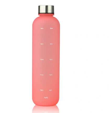 1-litre Tritan sports water bottle with frosted gradient finish and integrated handle in blue powder gradient colour