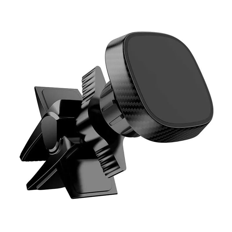 Black car air vent magnetic phone holder for smartphones with round and square vent designs