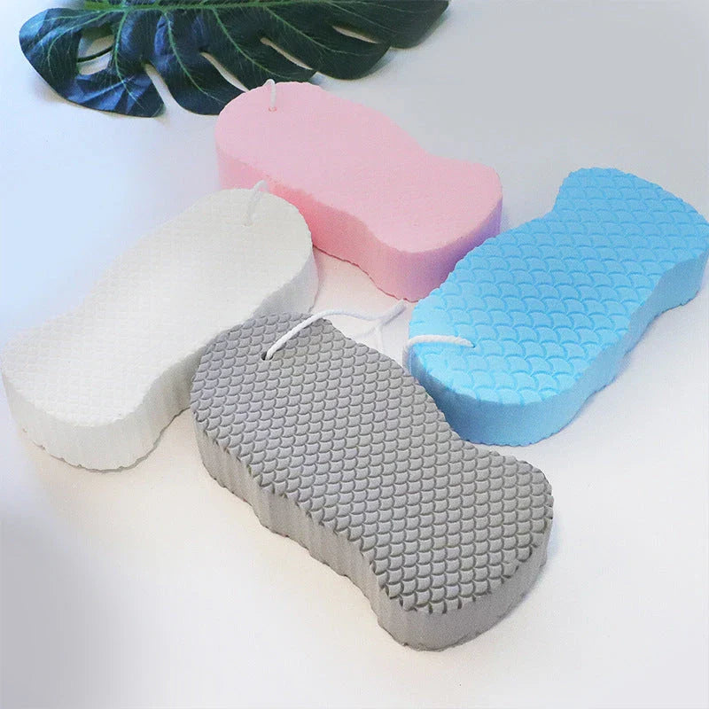 Luxurious 3D Bath Sponge with Elegant Fish Scale Pattern for Gentle Exfoliation and Skin Rejuvenation