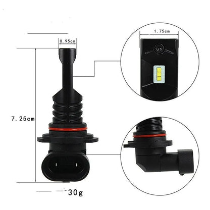 9005/9006 CSP LED automotive fog light bulb with aviation aluminium housing and six white LEDs