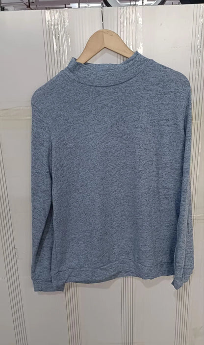 Cozy long sleeve pullover sweater in various solid colors for women