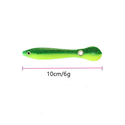 Life-like soft fishing lures with realistic slip mechanism for mesmerizing swimming action, attracting bass, trout, and pike in any season