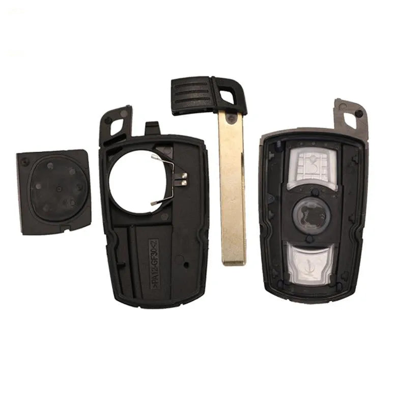 BMW CAS3 replacement remote car key fob with three buttons and an uncut metal copper blade.