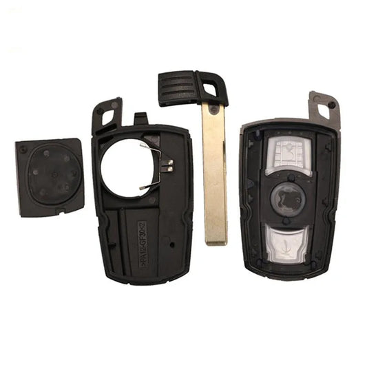 BMW CAS3 replacement remote car key fob with three buttons and an uncut metal copper blade.