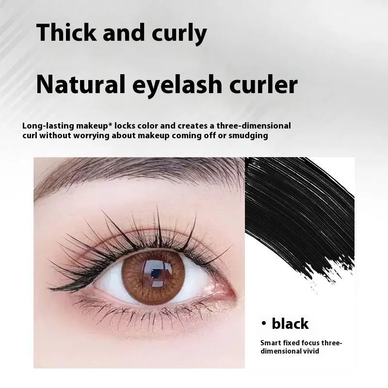 Waterproof mascara in steel tube with optional eyelash curler in black and brown colours