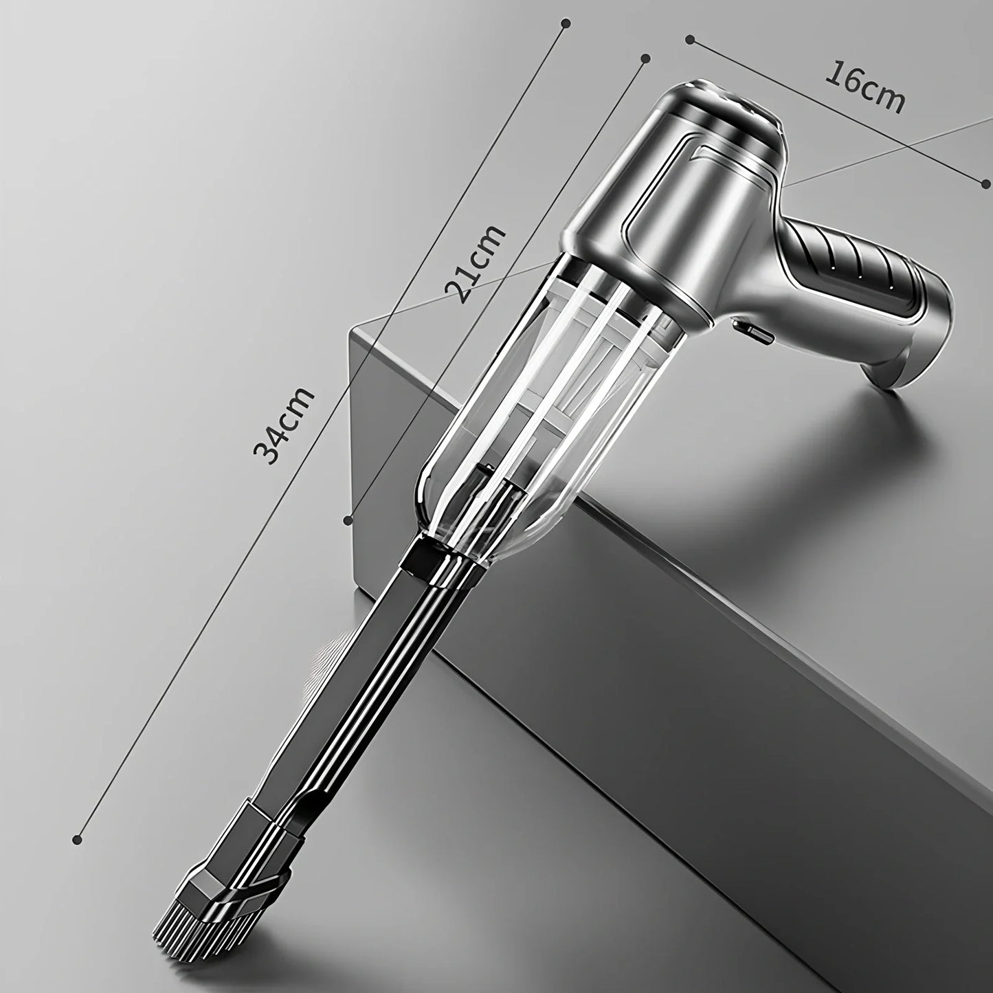 Wireless handheld car vacuum cleaner with multiple nozzle attachments for vehicle interior cleaning