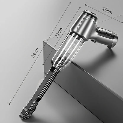 Wireless handheld car vacuum cleaner with multiple nozzle attachments for vehicle interior cleaning