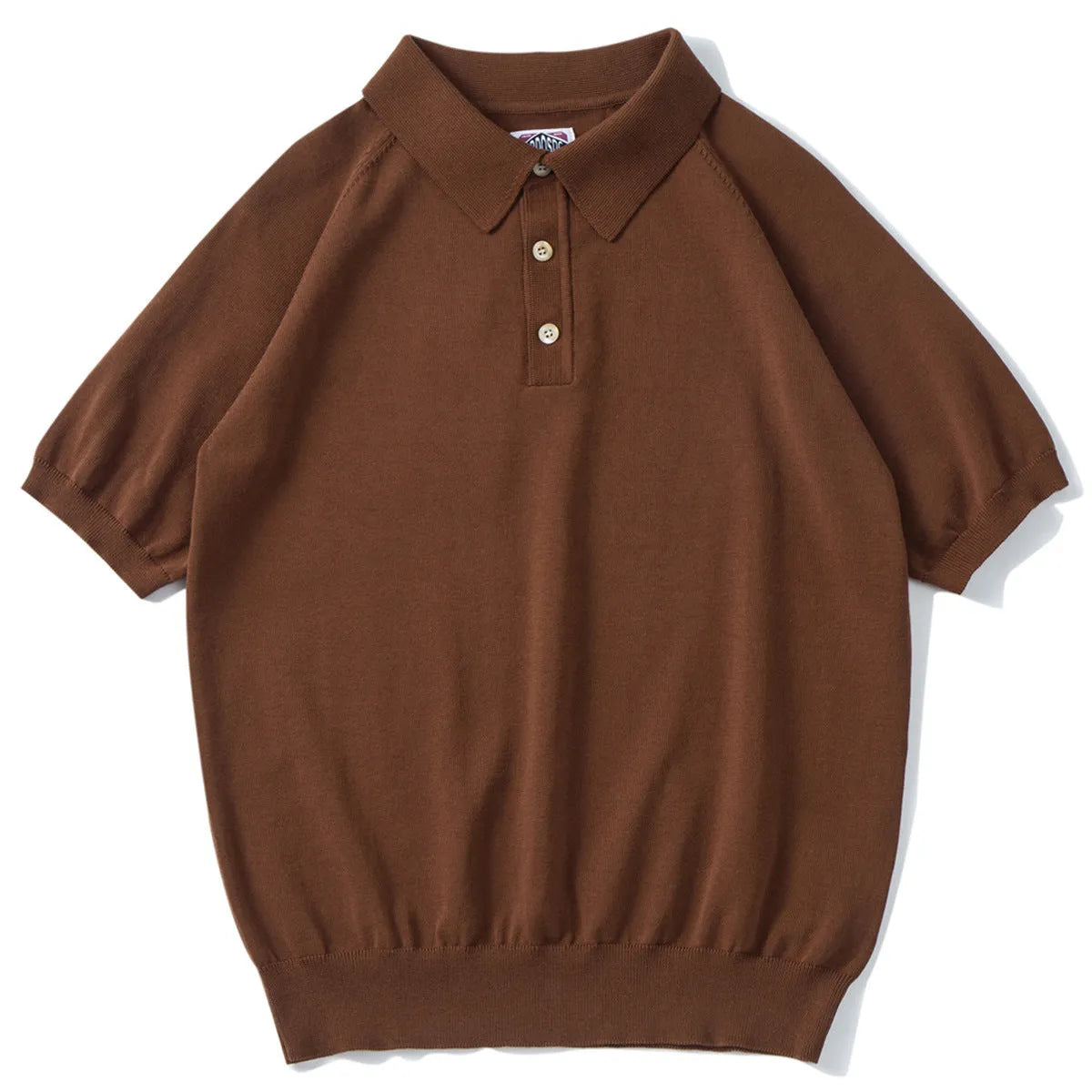 Retro knitted cotton short-sleeved t-shirt in slim fit showing multiple colour options