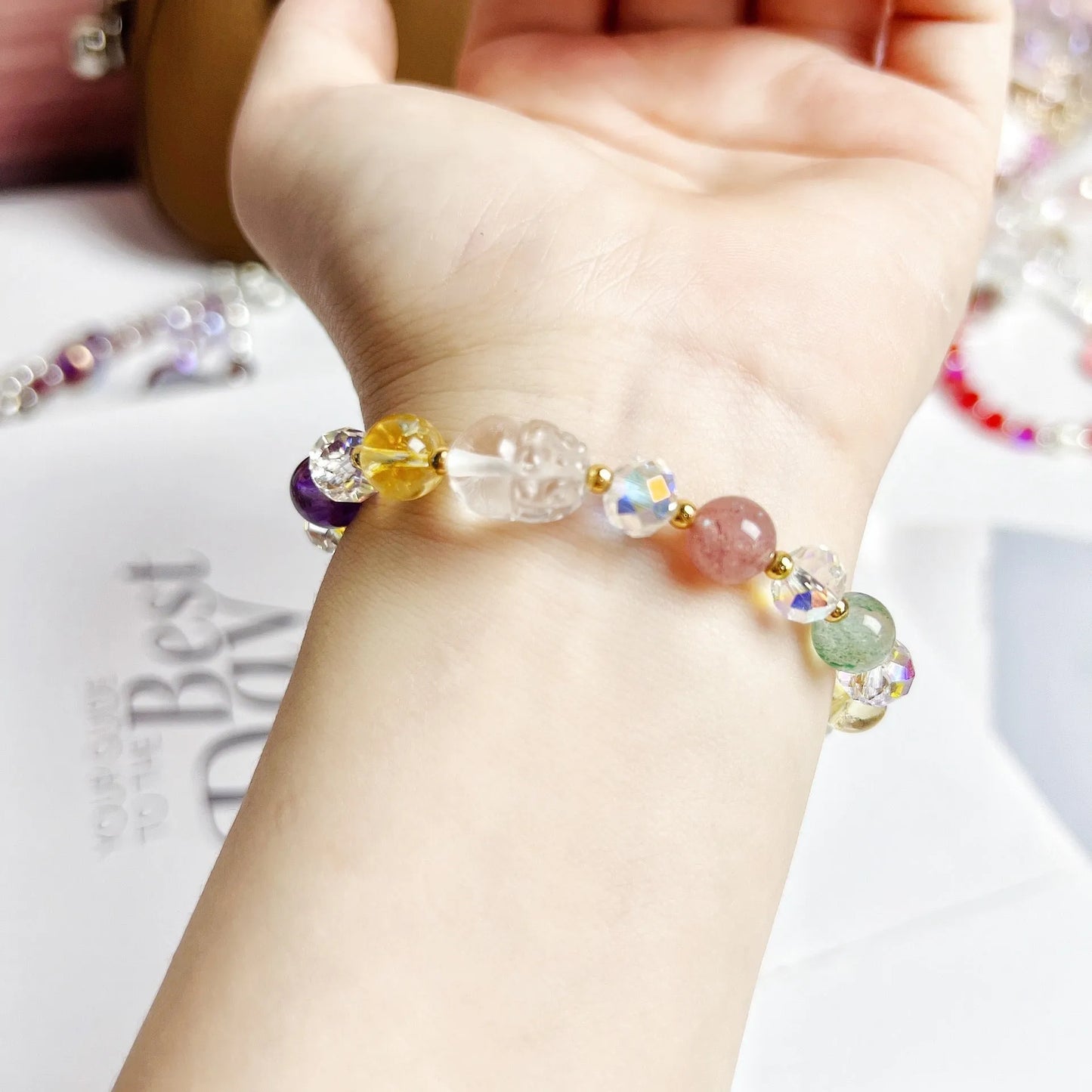 Phoenix Nine Tail Fox crystal bracelet with adjustable closure in various colour options