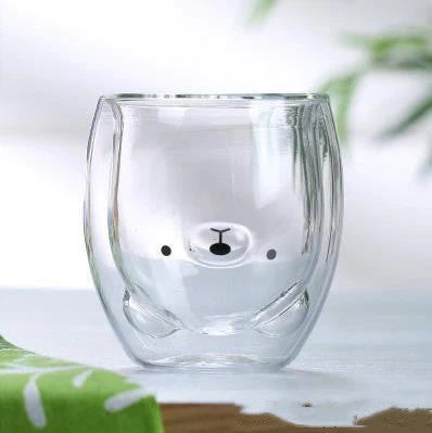 Double layer panda skull wine cup with Christmas tree design inside