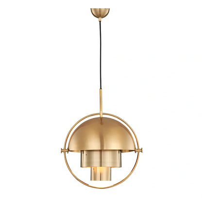 Half circle zinc alloy chandelier with LED light in gold finish for bedroom illumination