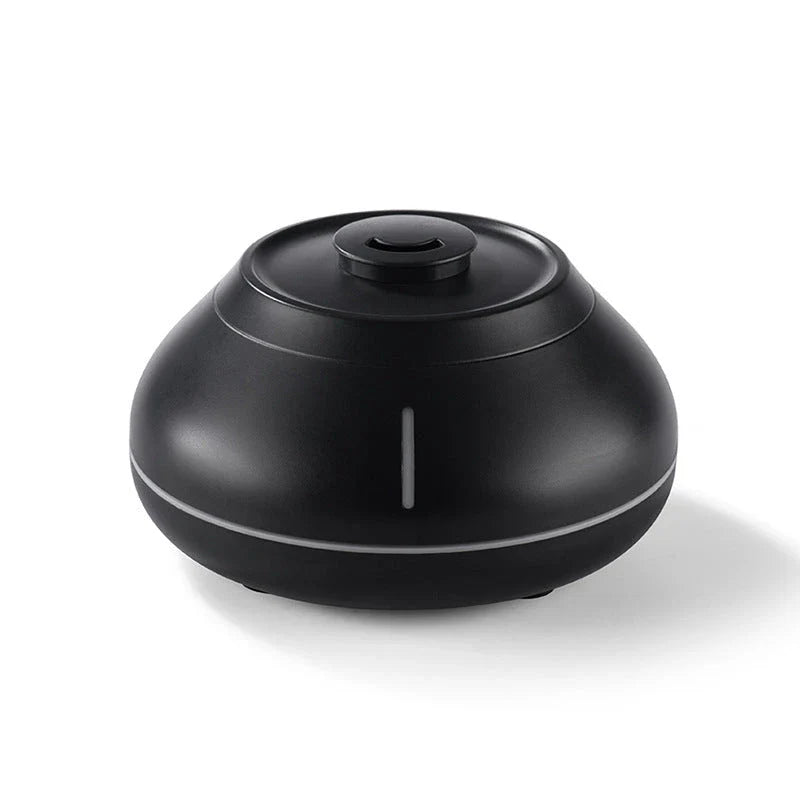Soothing aroma diffuser with realistic flame-like humidification effect and color-changing LED lights for home and office use