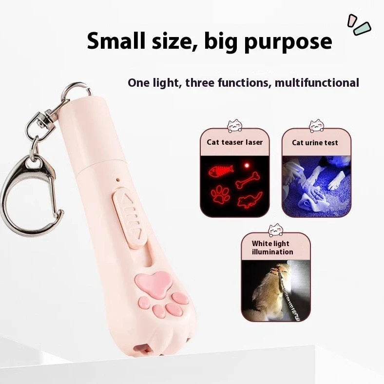Pink plastic cat charging toy with self-hi feature measuring 18 cm long