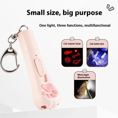 Pink plastic cat charging toy with self-hi feature measuring 18 cm long