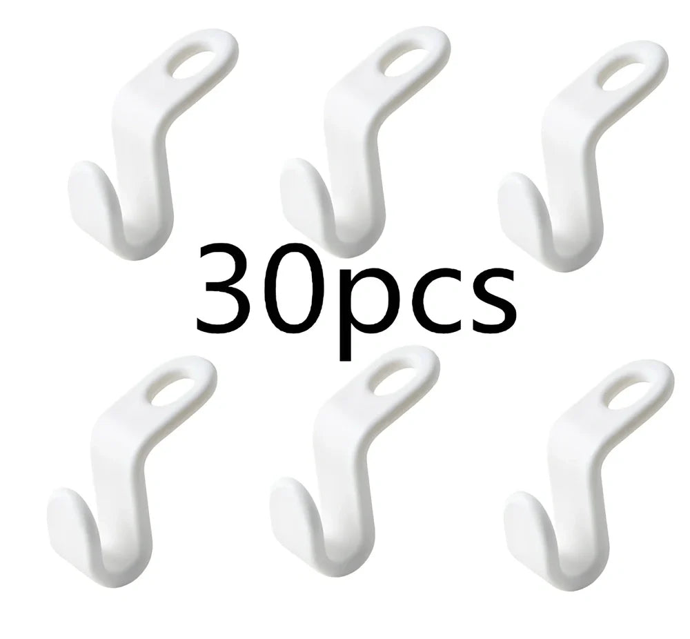 Plastic closet stack hanger rack with 6cm connectors for vertical wardrobe organisation