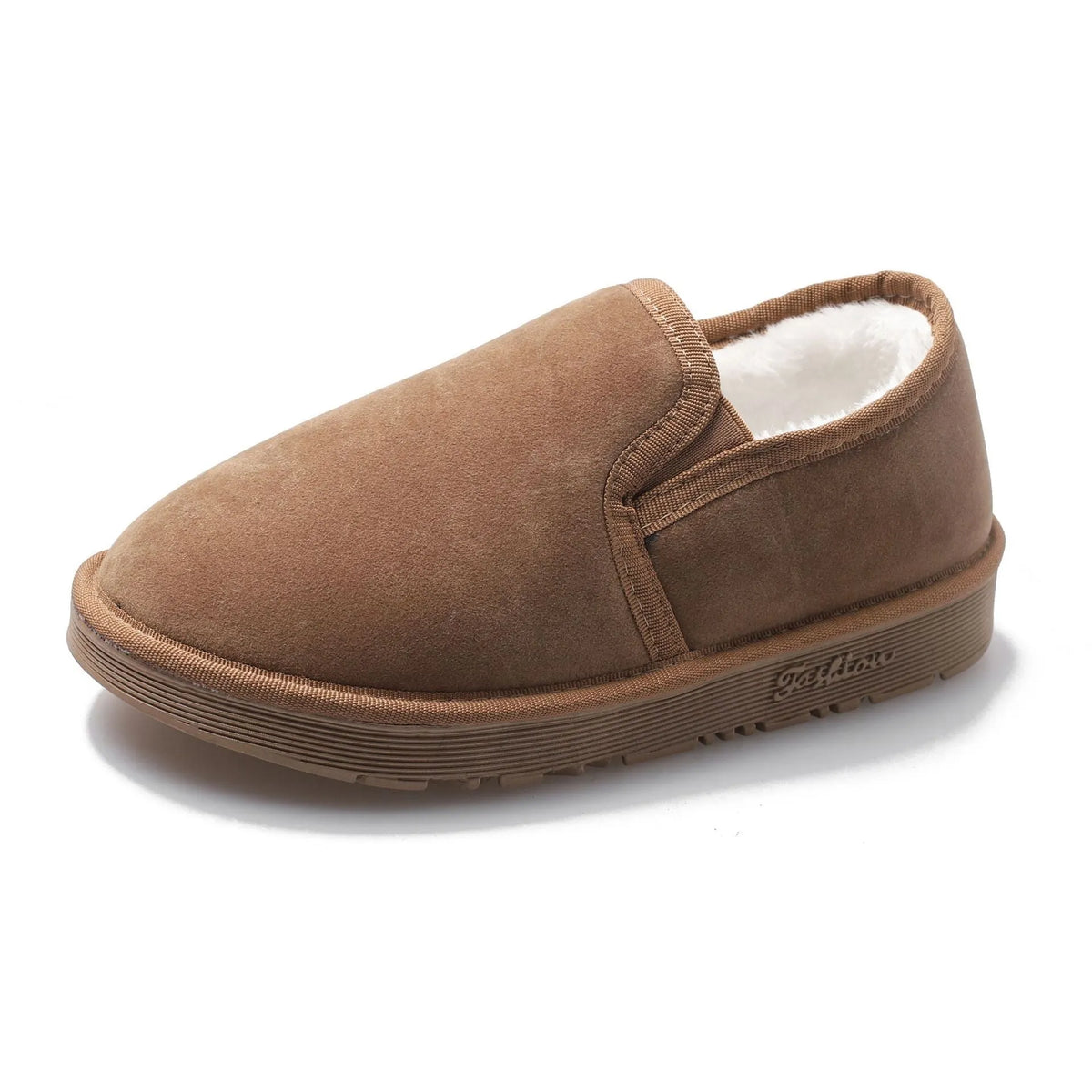 Fleece-lined flat snow boots with round toe design available in five colours with artificial wool lining