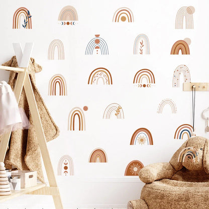 Colorful cartoon-themed waterproof wall stickers for kids' rooms