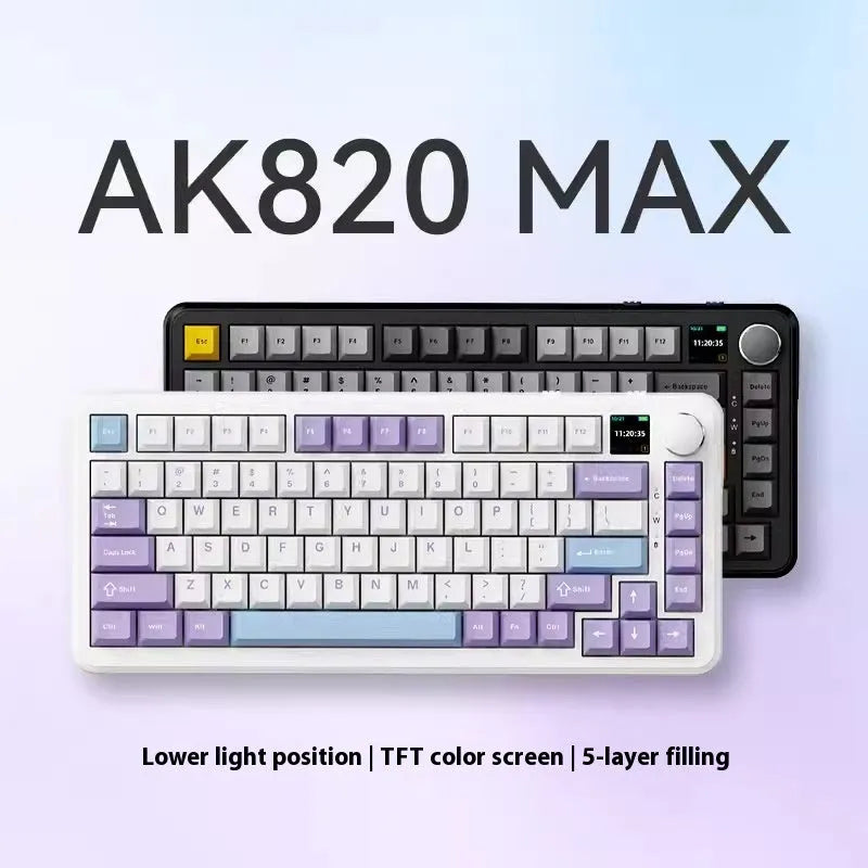 Black, grey and yellow three-mode wireless mechanical keyboard with hot-swappable switches