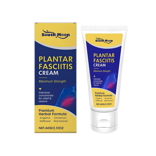 60g jar of Foot Care Relief Cream with botanical ingredients including mint leaves and angelica sinensis