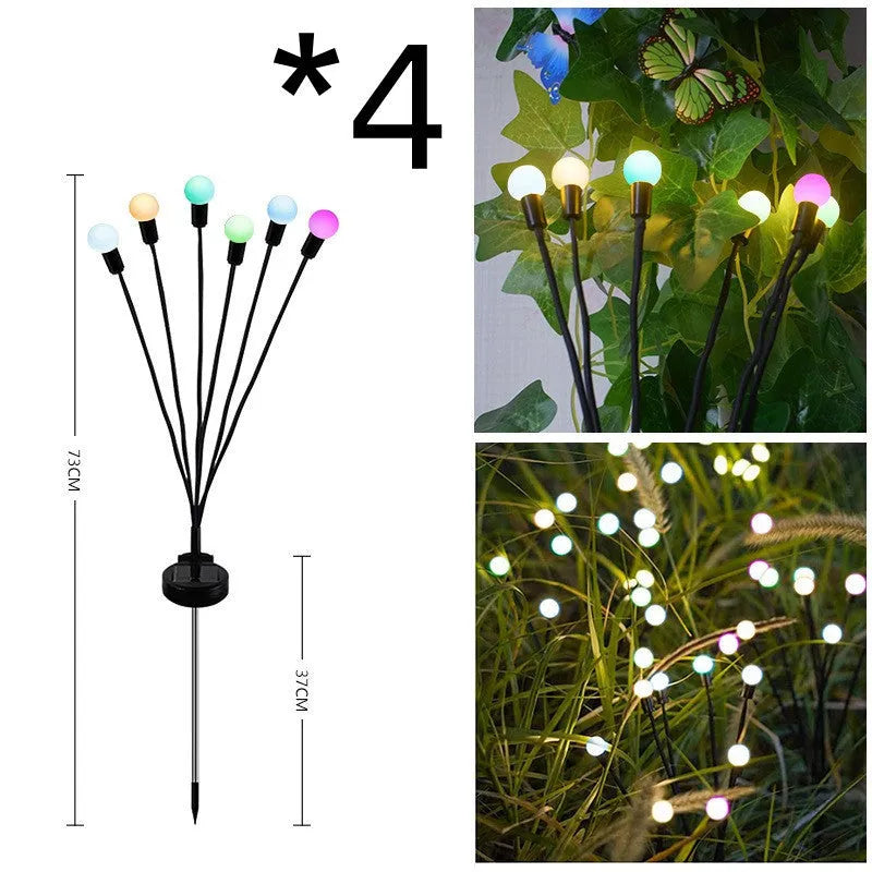 Solar-powered ground plug lawn light with automatic dusk-to-dawn operation and multiple head configurations